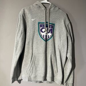Nike Gray Hoodie with Logo Design